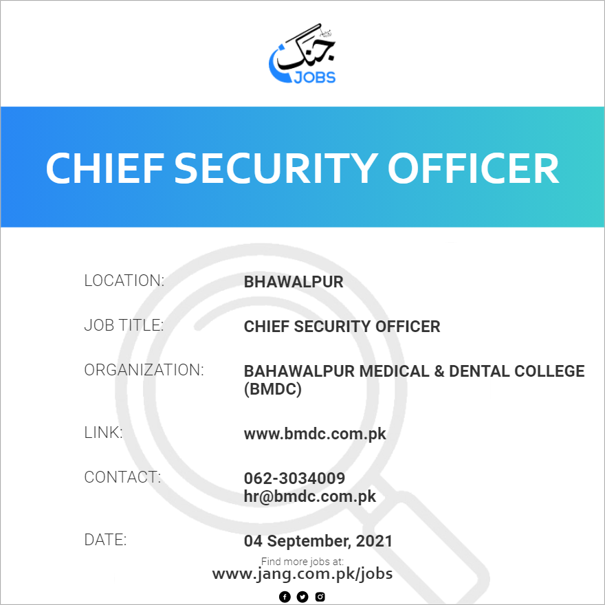 Chief Security Officer