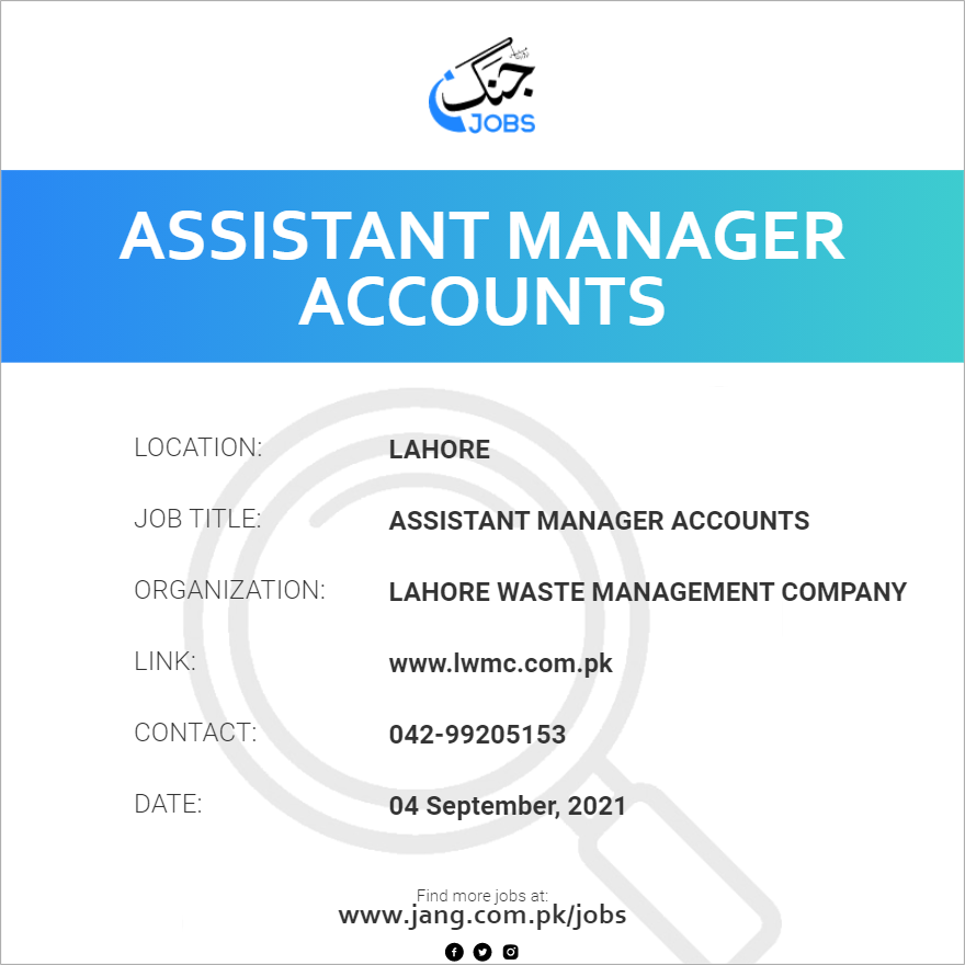 Assistant Manager Accounts