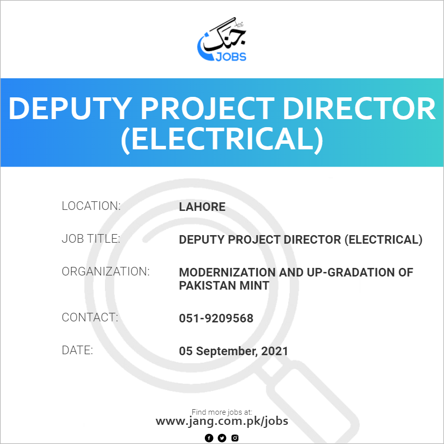 Deputy Project Director (Electrical)