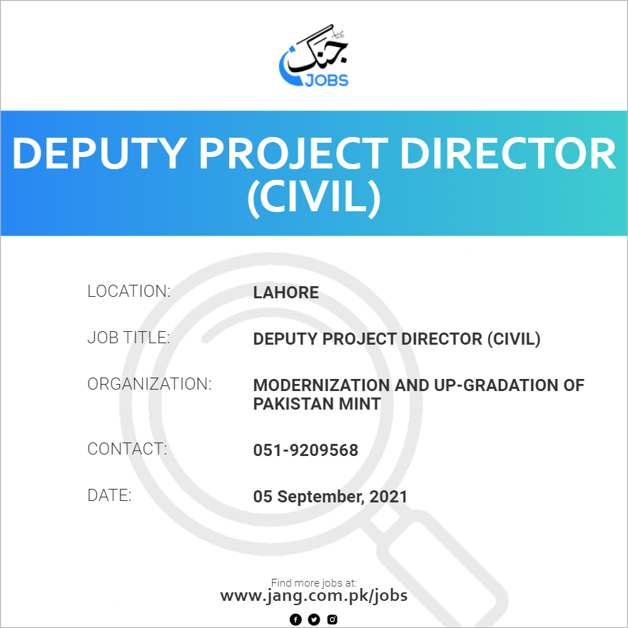 Deputy Project Director (Civil)