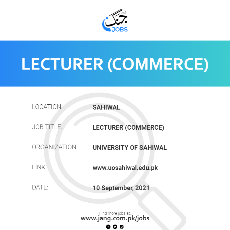 Lecturer (Commerce) 