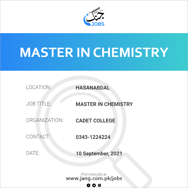 Master in Chemistry 