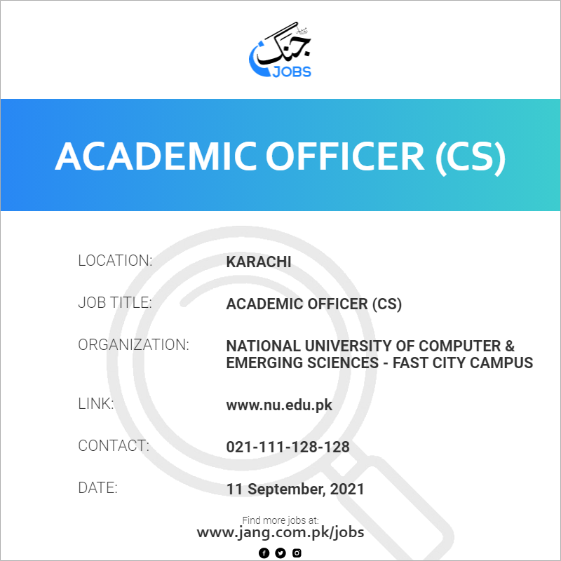Academic Officer (CS)