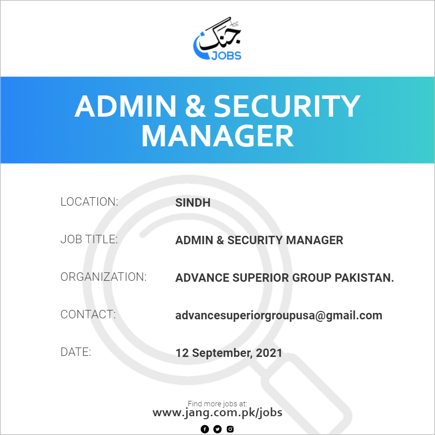 Admin & Security Manager