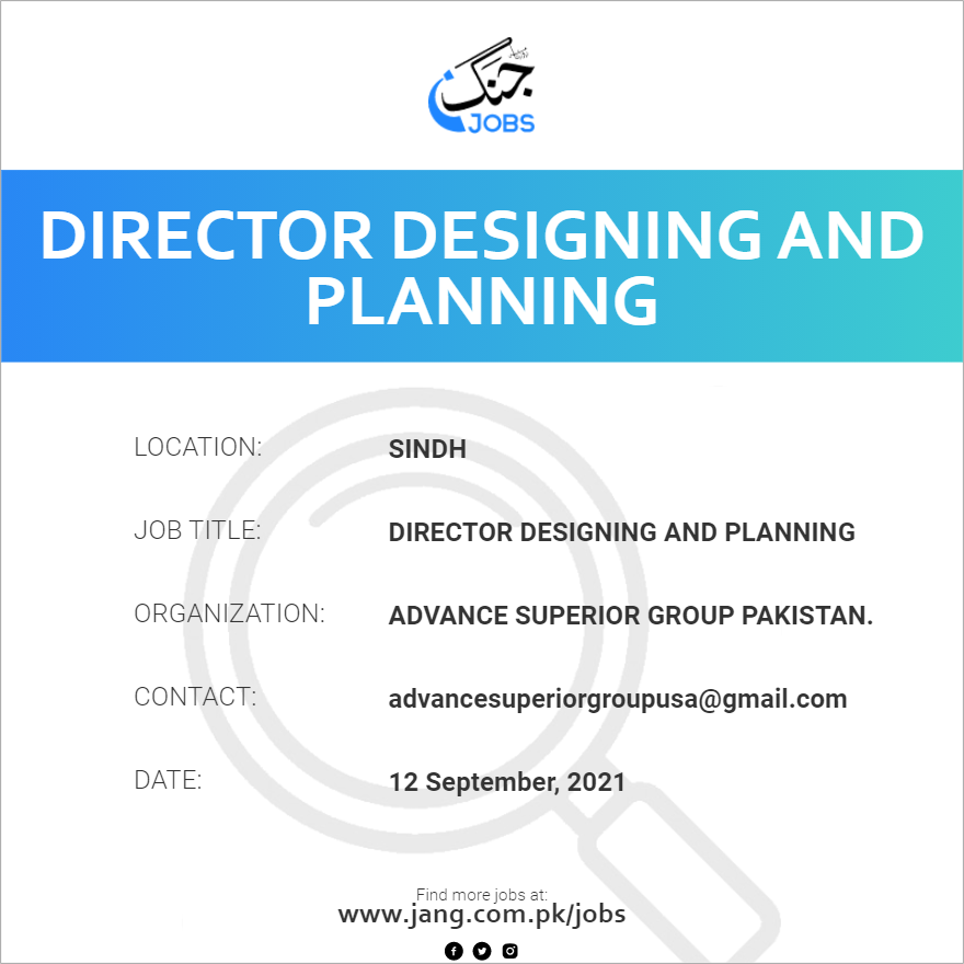 Director Designing And Planning