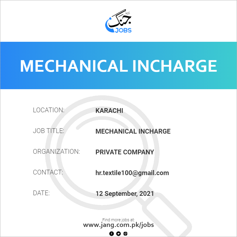 Mechanical Incharge