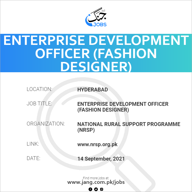 Enterprise Development Officer (Fashion Designer) 