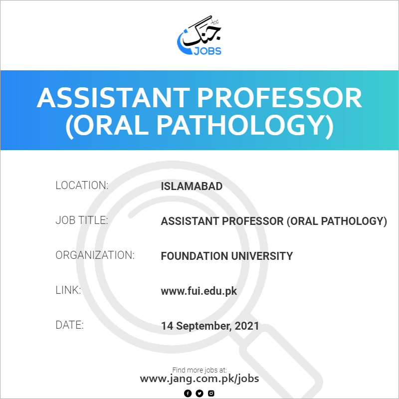 Assistant Professor (Oral Pathology) 