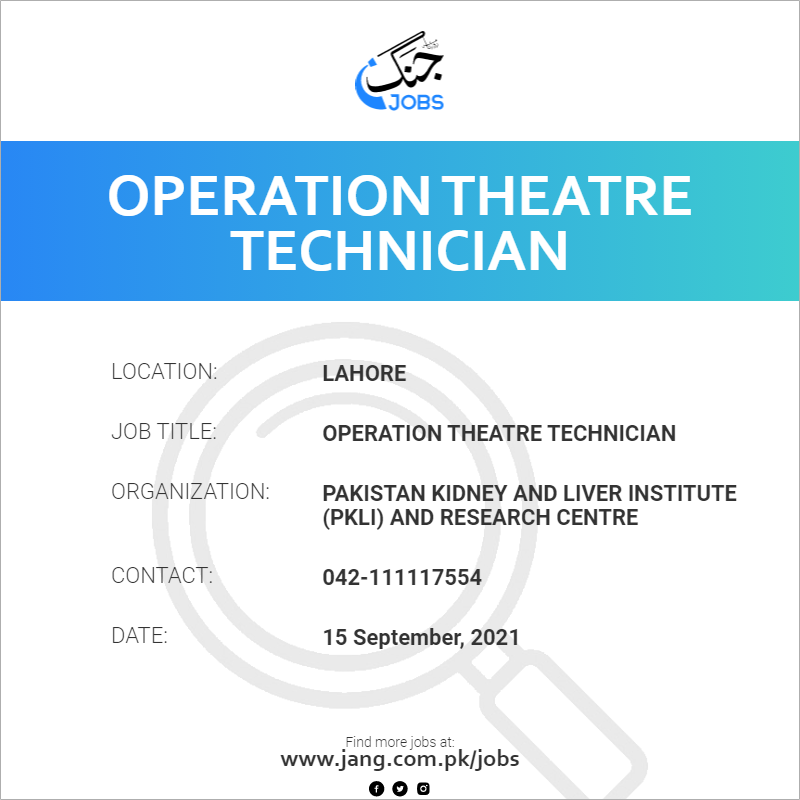 Operation Theatre Technician 