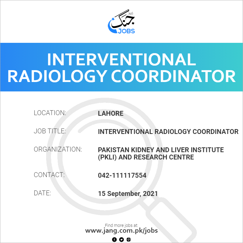 Interventional Radiology Coordinator 