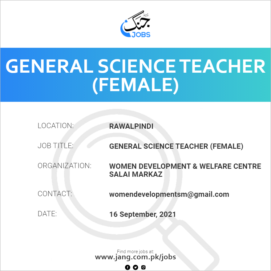 General Science Teacher (Female)