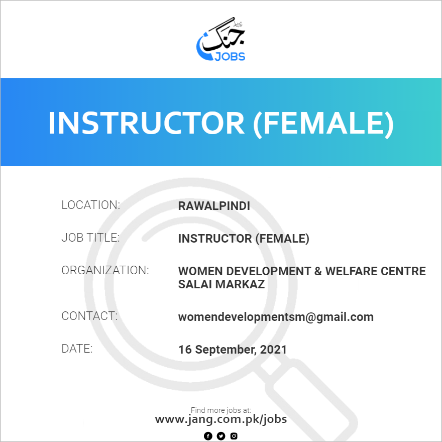 Computer Course Instructor (Female)