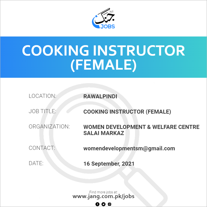 Cooking Instructor (Female)