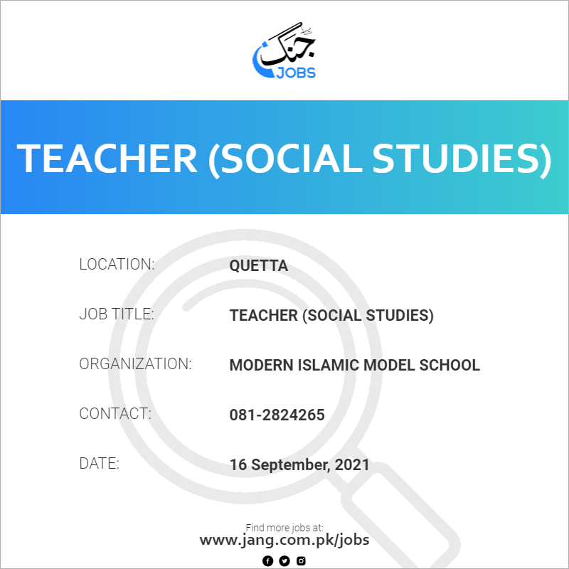 Teacher (Social Studies) 