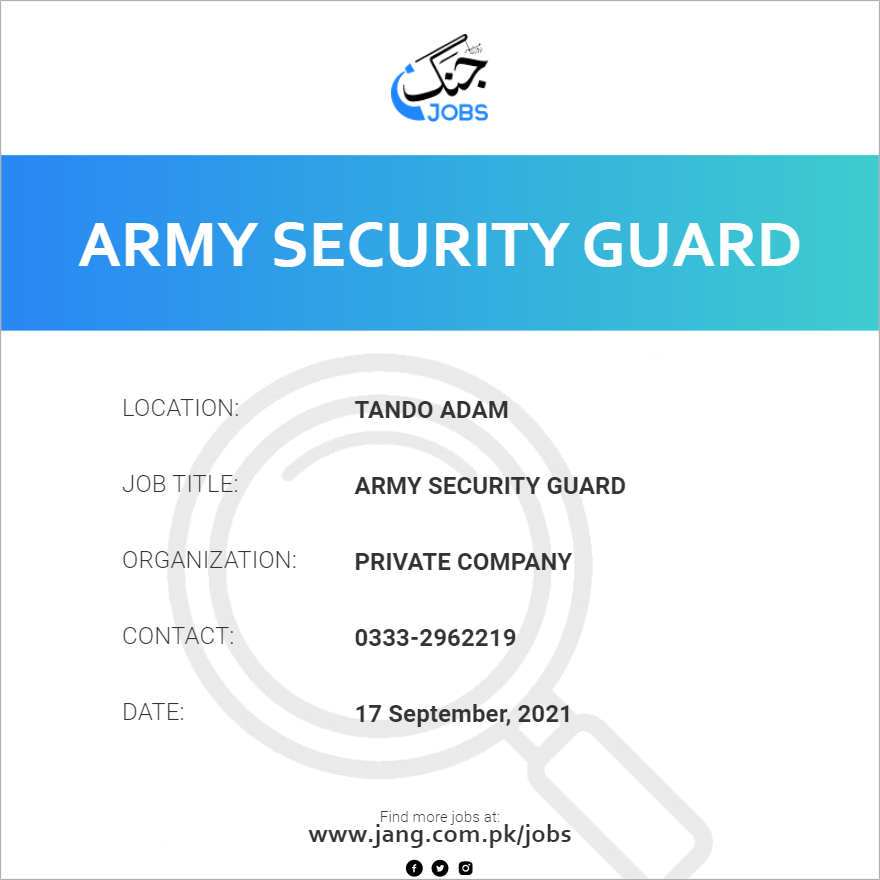 Army Security Guard