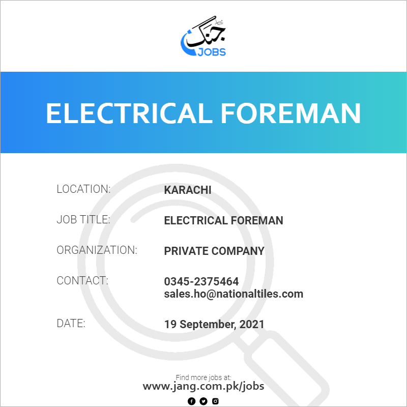 Electrical Foreman