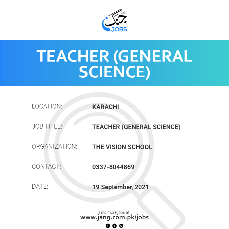 Teacher (General Science) 