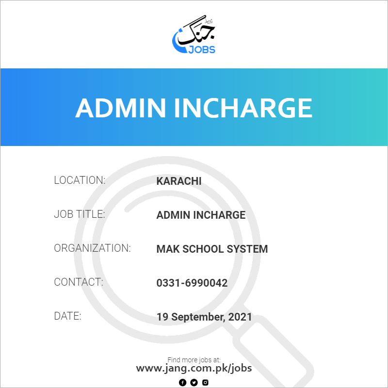 Admin Incharge