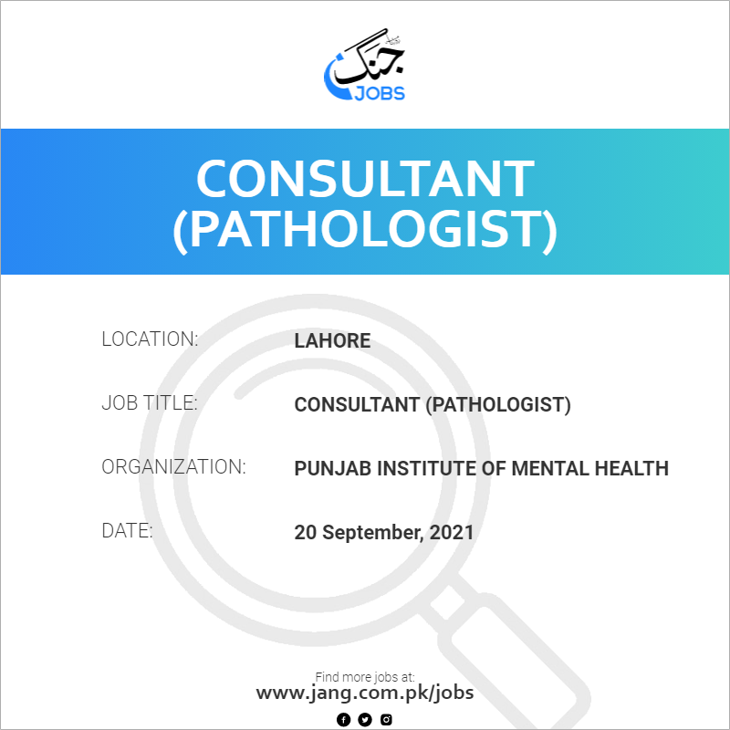 Consultant (Pathologist) 
