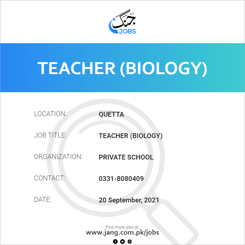 Teacher (Biology) 