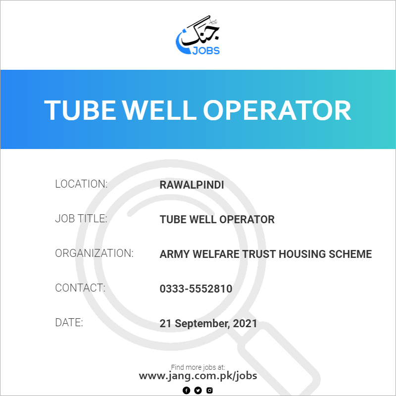 Tube Well Operator