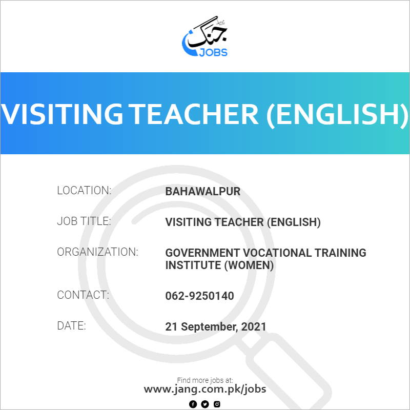 Visiting Teacher (English) 