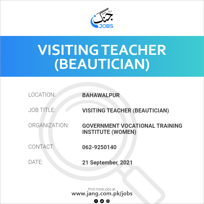 Visiting Teacher (Beautician) 