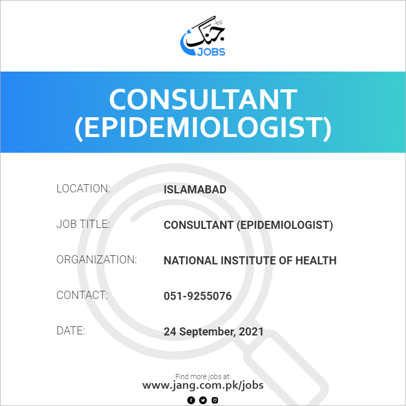 Consultant (Epidemiologist) 