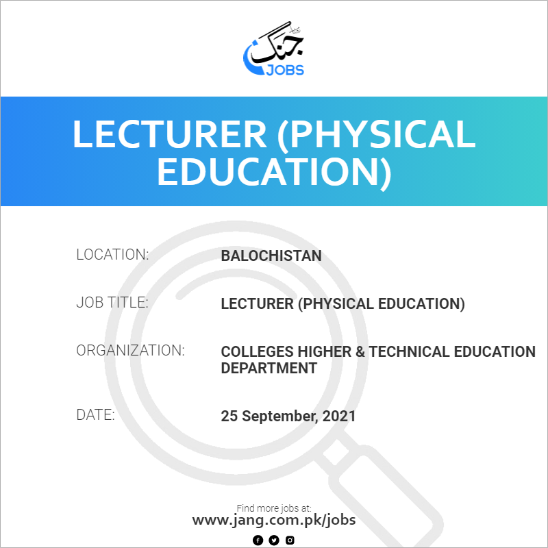 Lecturer (Physical Education)