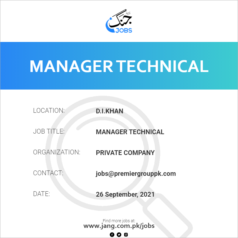 Manager  Technical