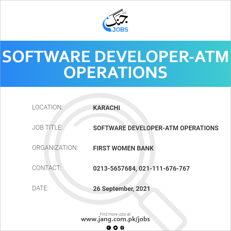 Software Developer-ATM Operations