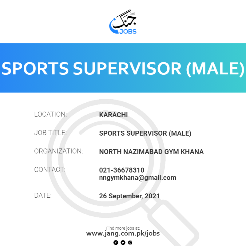 Sports Supervisor (Male)