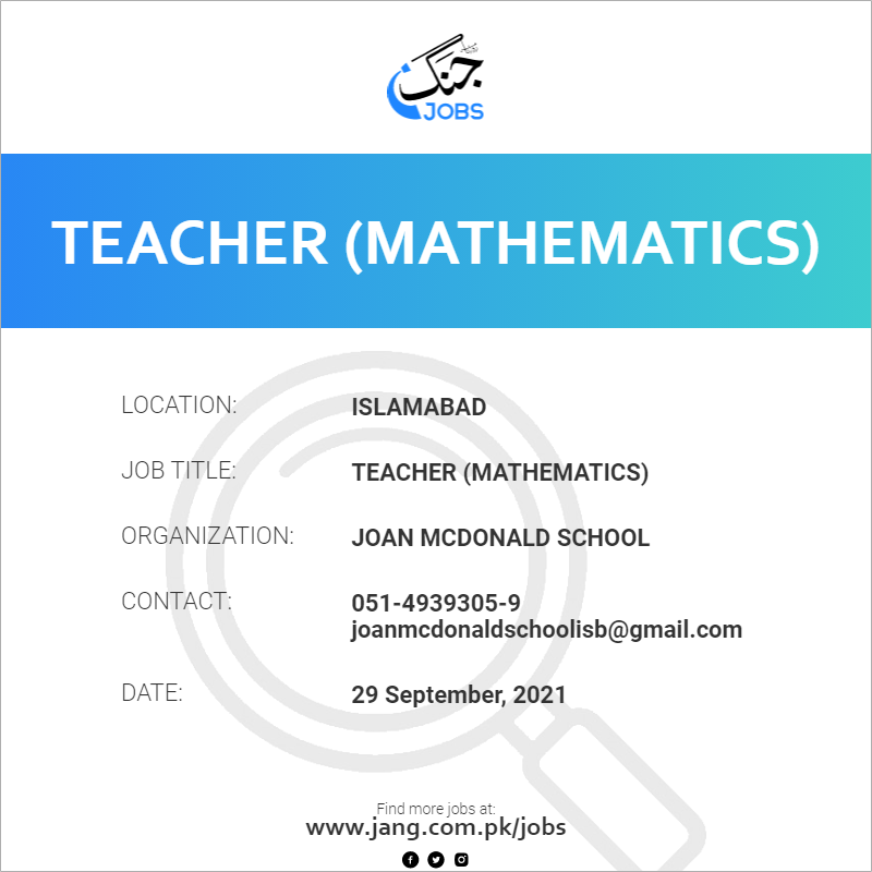 Teacher (Mathematics)