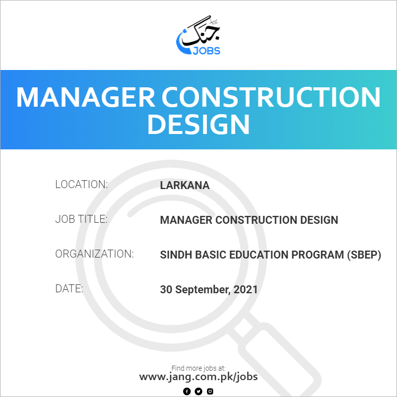 Manager Construction Design