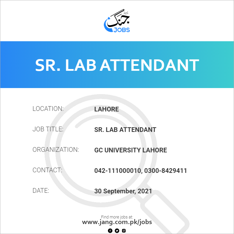 Sr. Lab Attendant