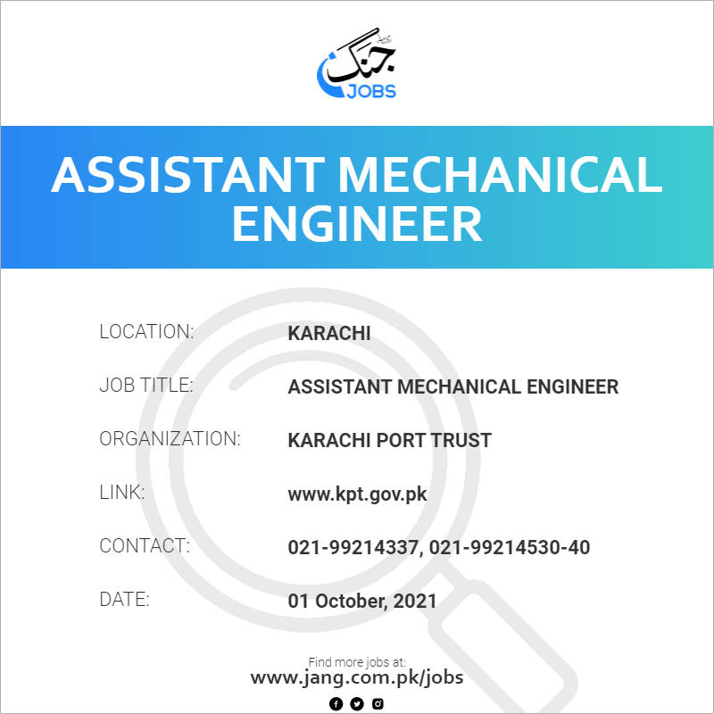 assistant-mechanical-engineer-job-karachi-port-trust-jobs-in