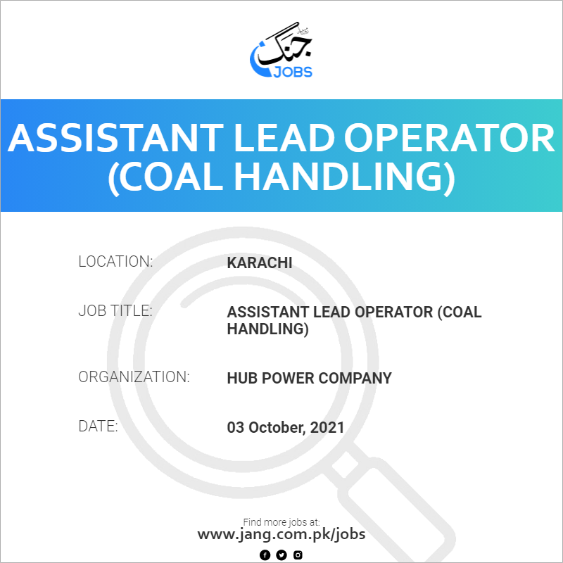 Assistant Lead Operator (Coal Handling)