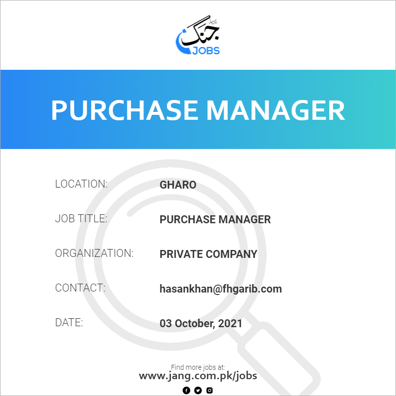  Purchase Manager