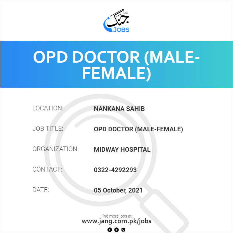 OPD Doctor (Male-Female)