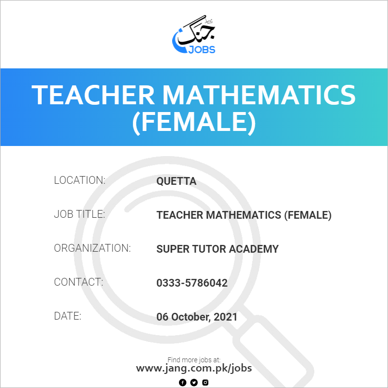 Teacher Mathematics (Female)