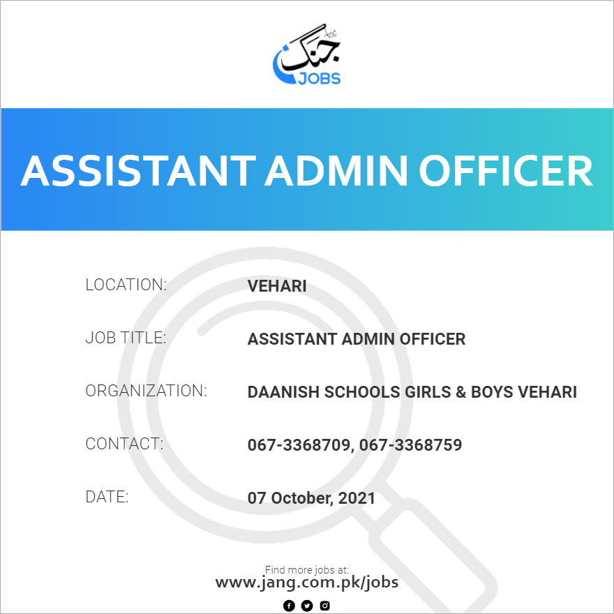 Assistant Admin Officer