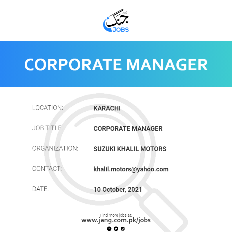 Corporate Manager