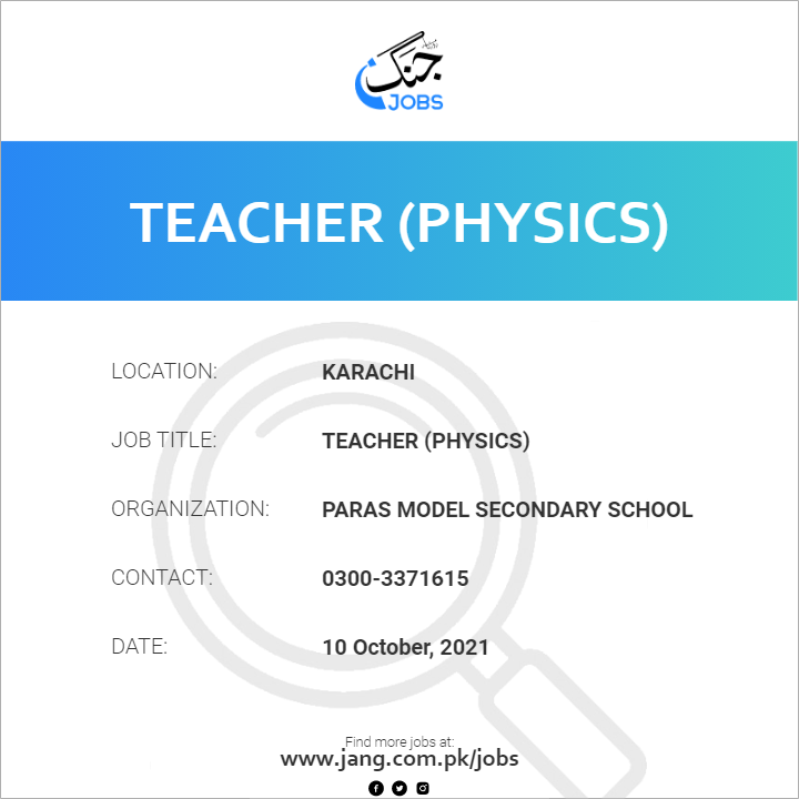 Teacher (Physics) 