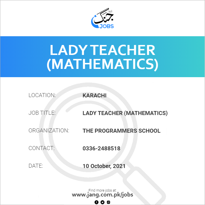Lady Teacher (Mathematics) 
