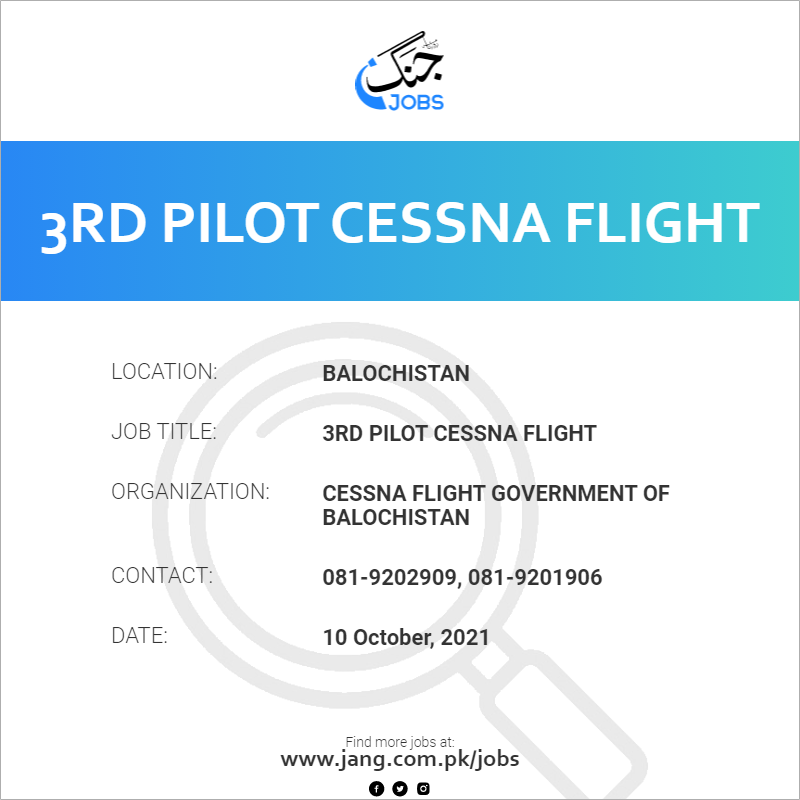 3rd Pilot Cessna Flight