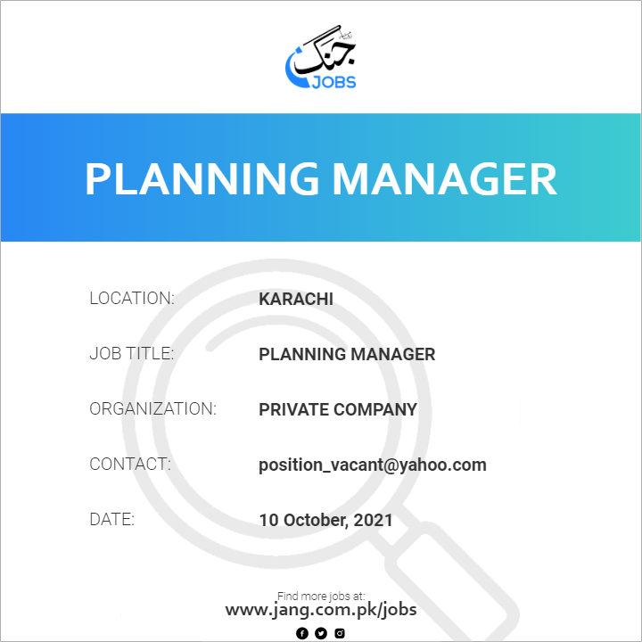 Planning Manager