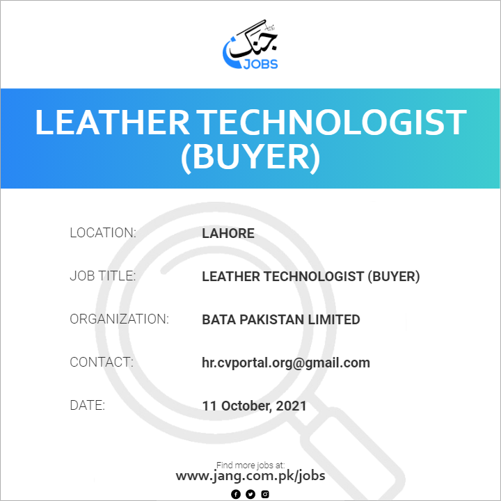 Leather Technologist (Buyer) 