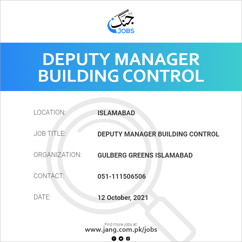 Deputy Manager Building Control 