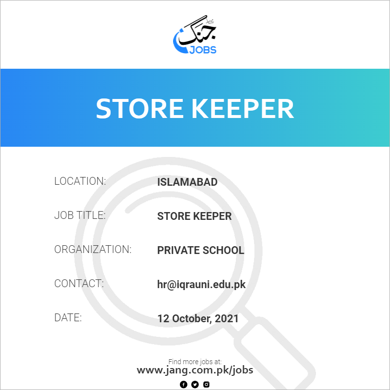 store-keeper-job-private-school-jobs-in-islamabad-24546