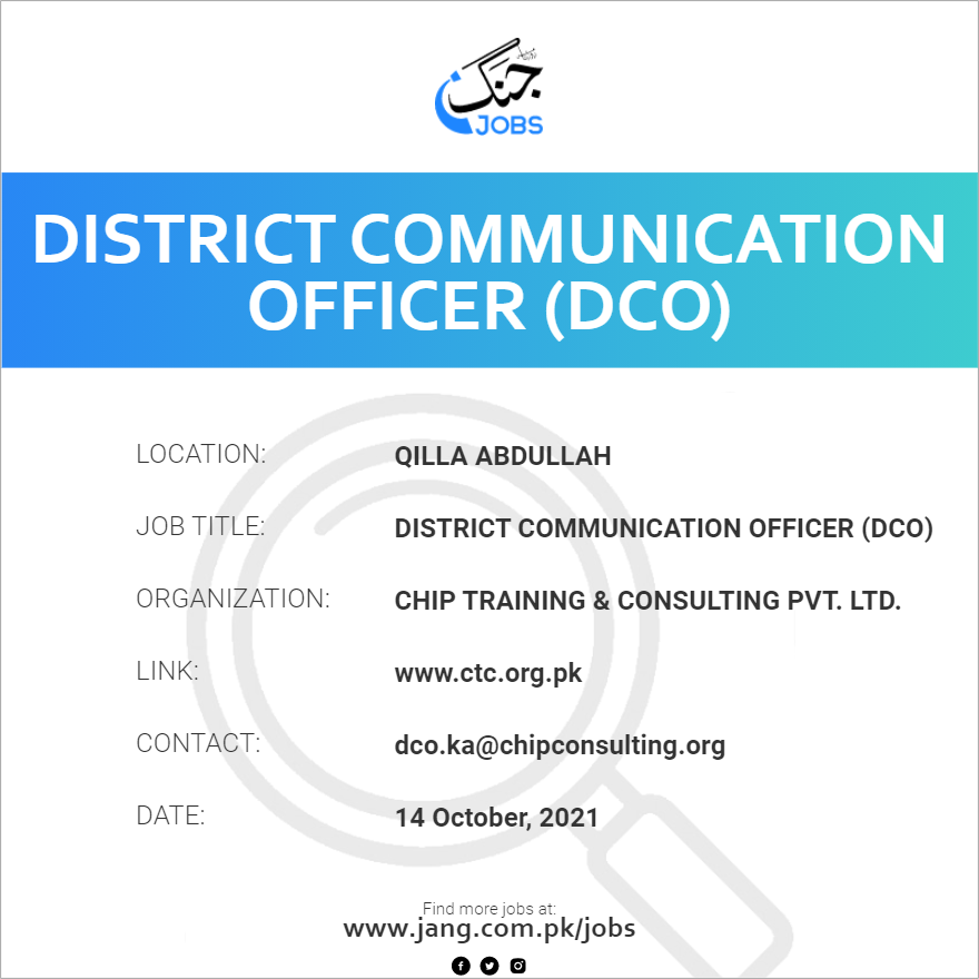 District Communication Officer (DCO)